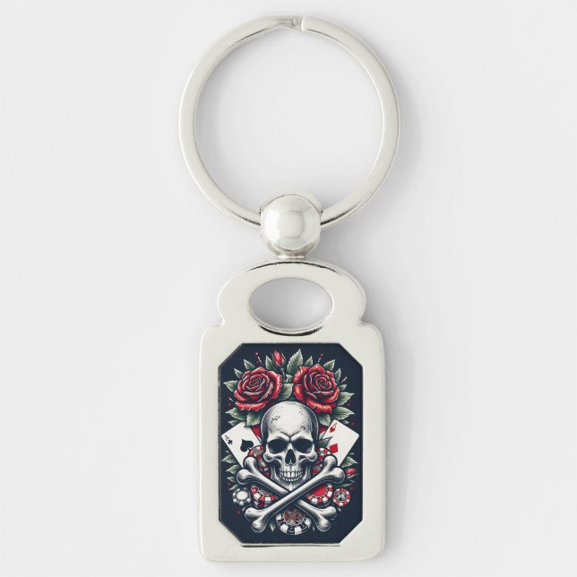 Poker Skull Keychain (Front)