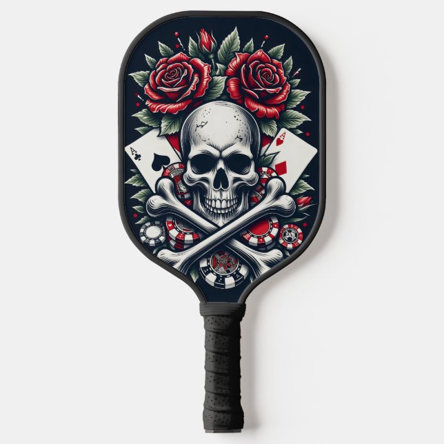 Poker Skull  Pickleball Paddle (Front)
