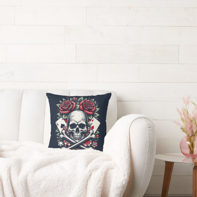 Poker Skull Pillow (Couch)