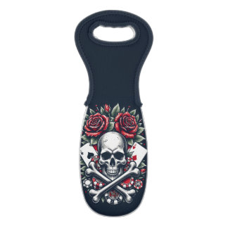 Poker Skull Wine Bag