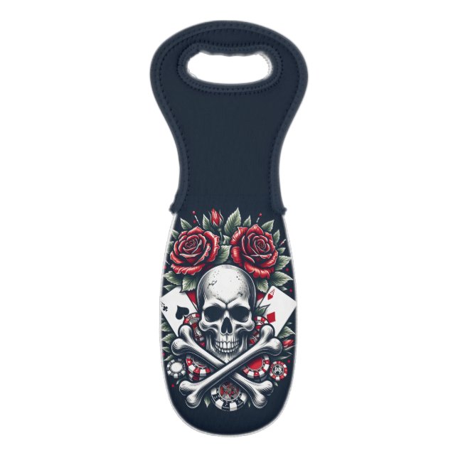 Poker Skull Wine Bag (Front Flat)