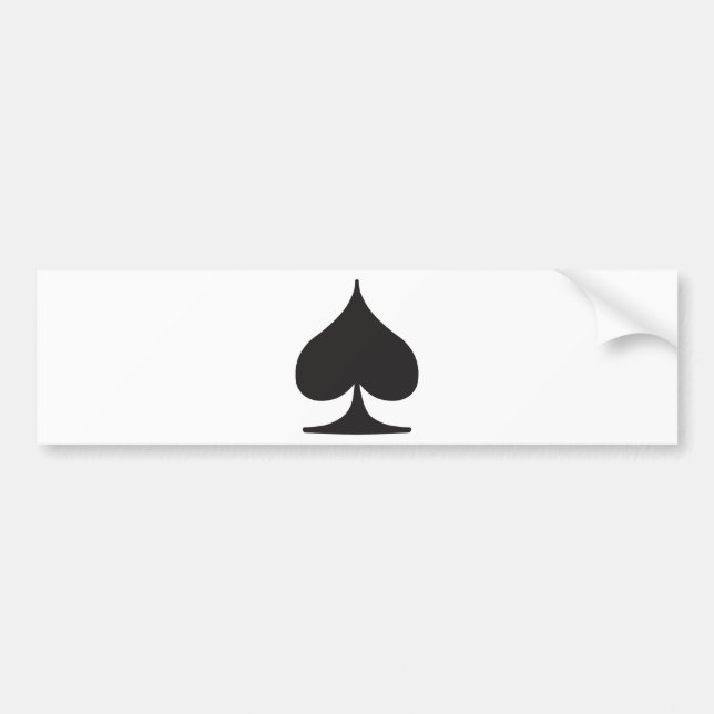 Poker Spade Suit Gambling Bumper Sticker (Front)