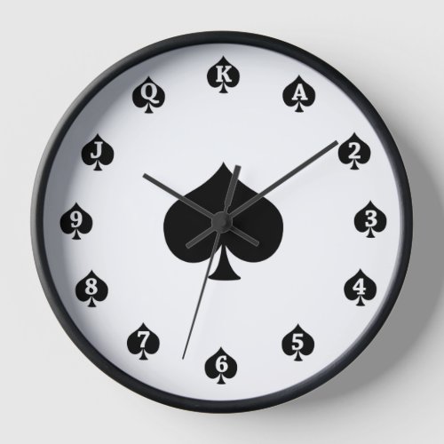 Poker Spades Clock