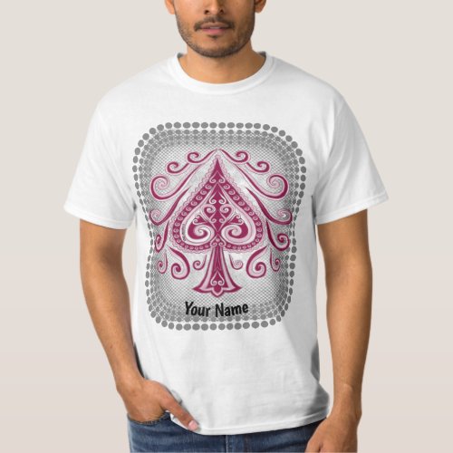 Poker Spades  custom name t_shirt