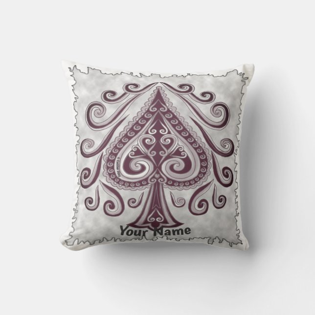 Poker Spades  Throw Pillow (Front)