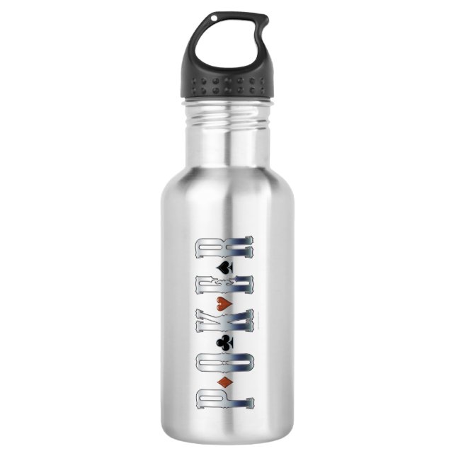 Poker Stainless Steel Water Bottle (Front)