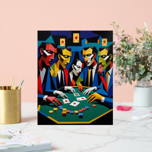 Poker Strategy Abstract Geometric Art  Acrylic Sign (Wedding)