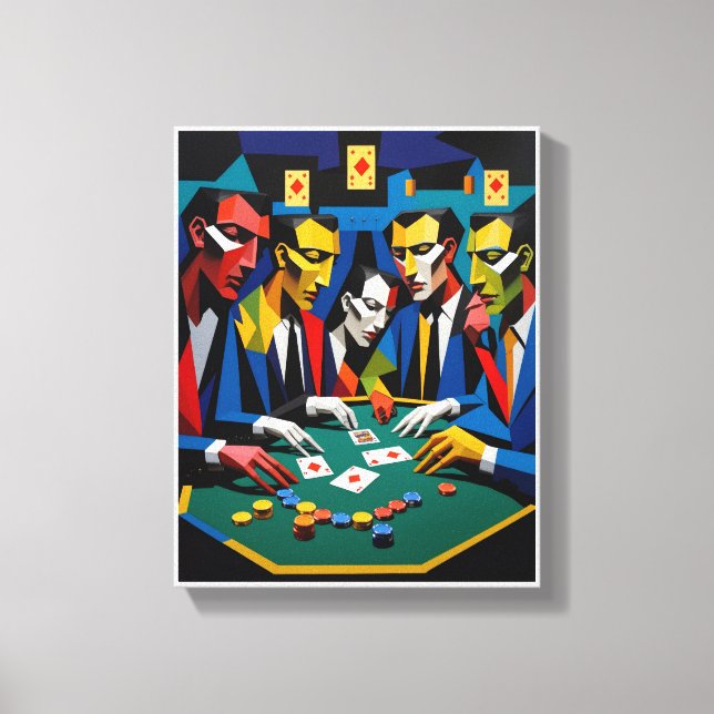 Poker Strategy Abstract Geometric Art  Canvas Print (Front)
