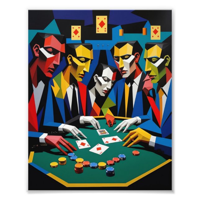 Poker Strategy Abstract Geometric Art  Photo Print (Front)