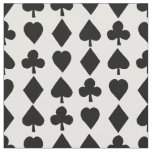 Poker Suits Black &amp; White Poker Themed Pattern Fabric