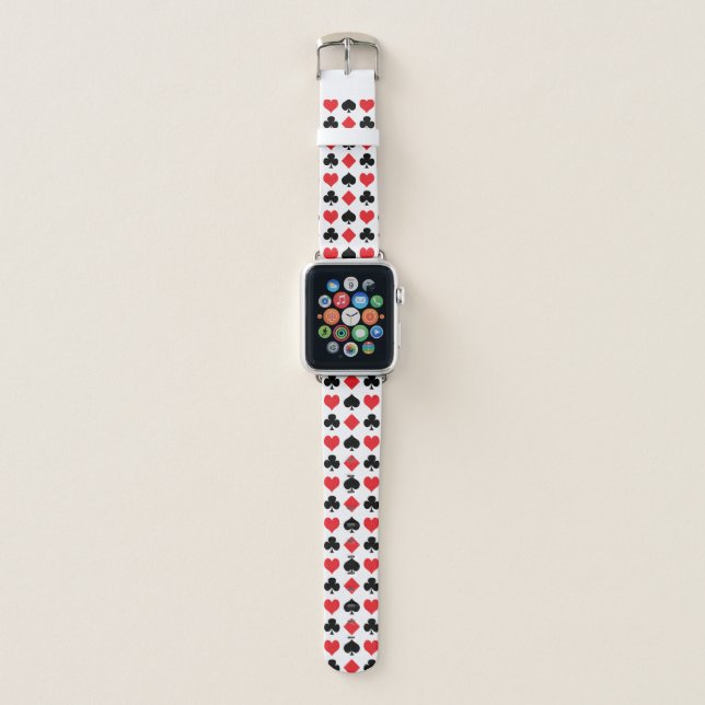Poker Suits Pattern Apple Watch Band (Front)