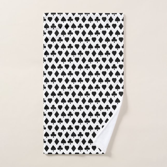 Poker Suits Pattern CUSTOM BACKGROUND COLOR Hand Towel (Hand Towel)