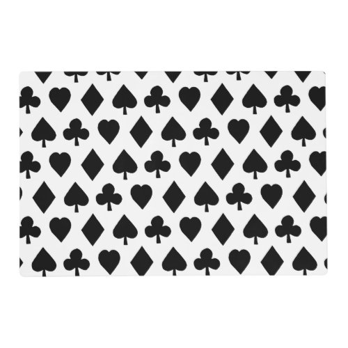 Poker Suits Pattern CUSTOM BACKGROUND COLOR Placemat
