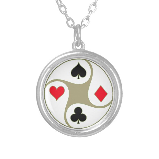 Poker Suits Personalized Necklace (Front)