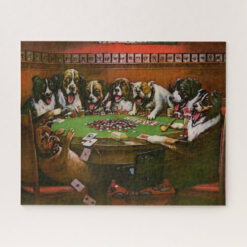 Poker Sympathy Dogs Playing Poker Coolidge 1903  Jigsaw Puzzle