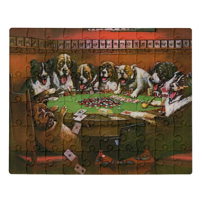 Poker Sympathy Dogs Playing Poker Coolidge 1903 Jigsaw Puzzle (Puzzle Horizontal)