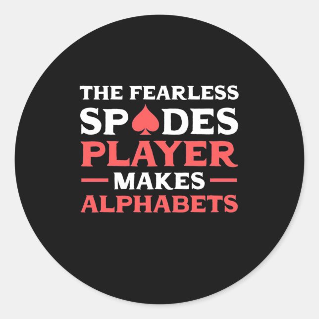 Poker The Fearles Spades Player Classic Round Sticker (Front)