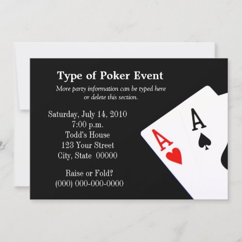 Poker Themed Invitations