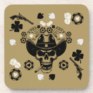 Poker Themed Lucky Beverage Coaster