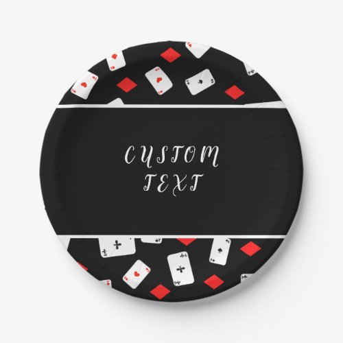 Poker Themed Playing Card  Red Diamond Mens Name  Paper Plates