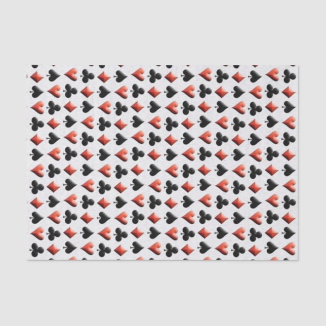 Poker Themed Playing Cards Tissue Paper (Front)