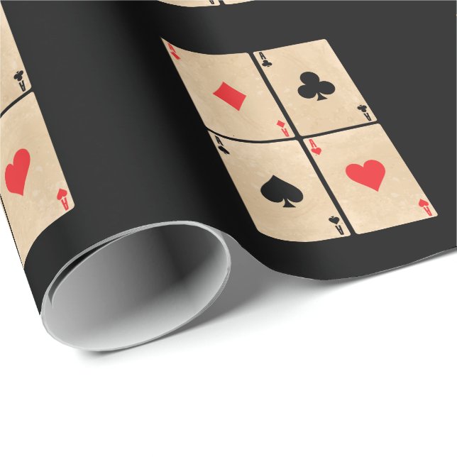 Poker tickets Aesser Karo Herz Pik Kreuz Wrapping Paper (Roll Corner)