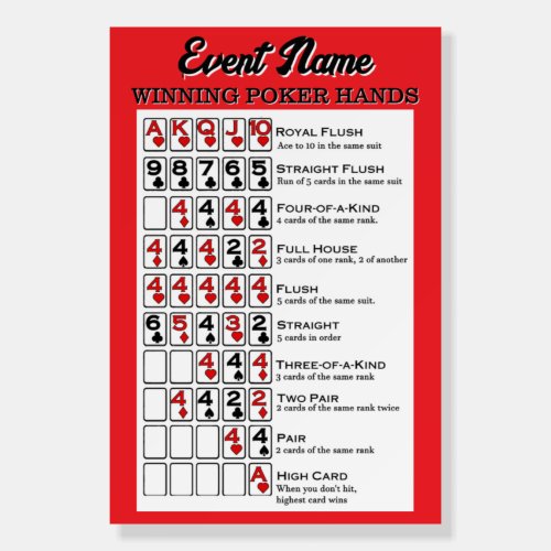 Poker Tournament Poker Run Fundraiser Red Sign