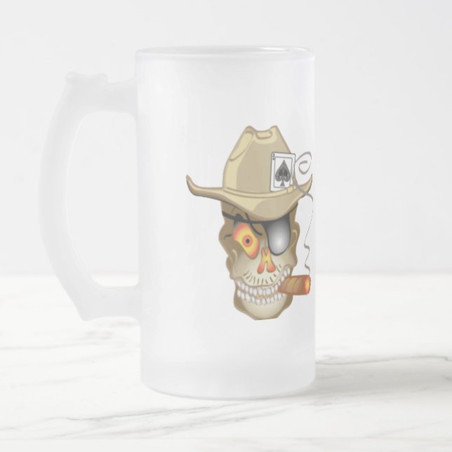 POKER TOURNAMENTS  Frosted Glass Beer Mug (Left)