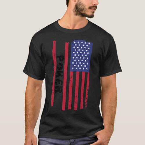 Poker USA Flag Cap   T_Shirt