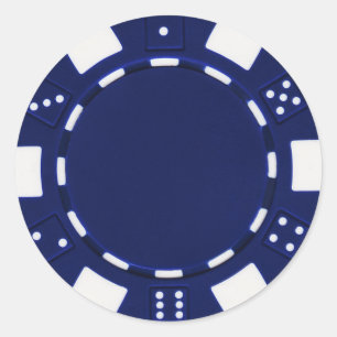 pokerchip sticker  blue