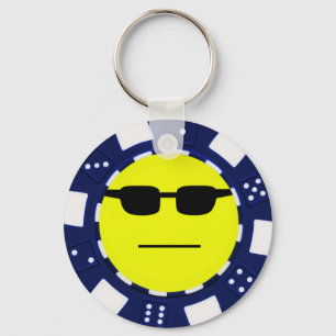 pokerface blue keychain