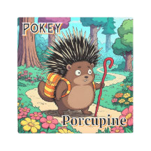 Pokey Porcupine | Cute Cartoon Kid's Nursery Art