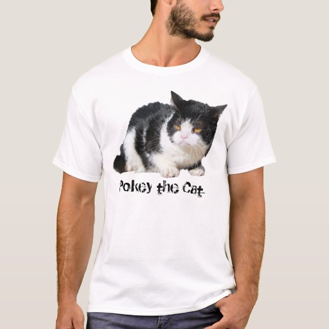 Pokey the Cat - T-Shirt (Customizable Text) (Front)