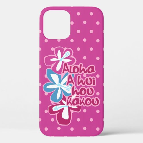 Pokii Hawaiian Aloha Hibiscus Polka Dot Pink iPhone 12 Pro Case
