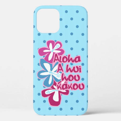 Pokii Hawaiian Aloha Hibiscus Polka Dot Turq iPhone 12 Pro Case