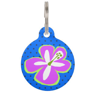 Pokii Hawaiian Cut Out Hibiscus Polka Dot Pet ID Tag