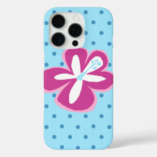 Pokii Hawaiian Cut Out Hibiscus Polka Dot Turq iPhone 16 Pro Case