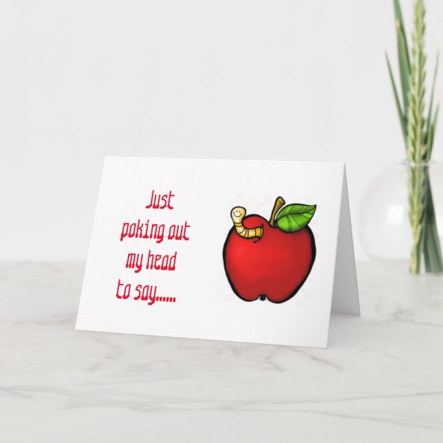 POKING OUT MY HEAD TO SAY *HAPPY BIRTHDAY* TEACHER CARD (Front)