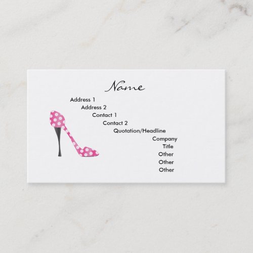 Poky Dot High Heel Business Card Templates