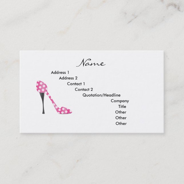 Poky Dot High Heel Business Card (Front)
