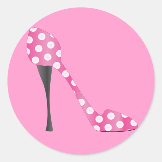 Poky Dot High Heel Classic Round Sticker (Front)