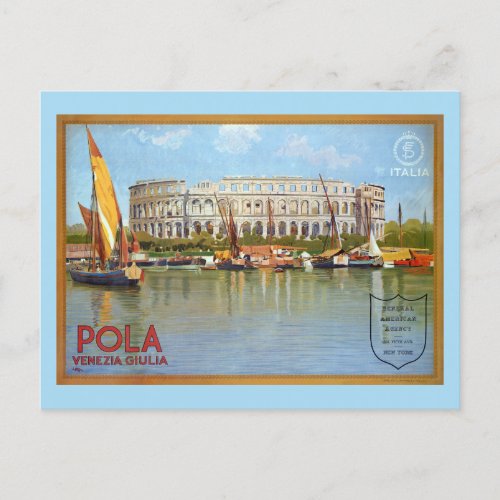 Pola Venezia Giulia Vintage Poster 1925 Postcard