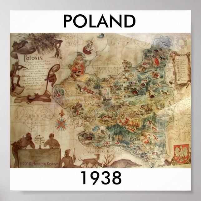 POLAND 1938 MAP POSTER (Front)