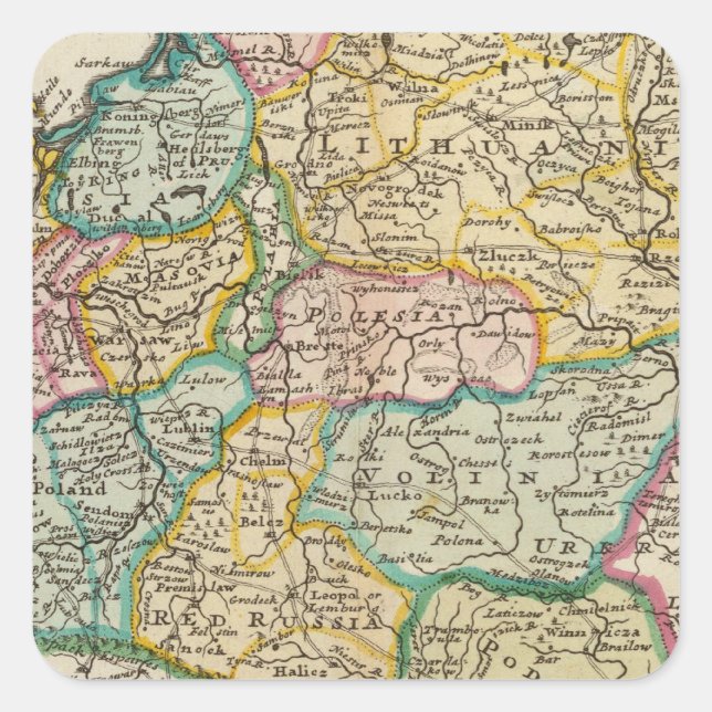 Poland 6 square sticker (Front)