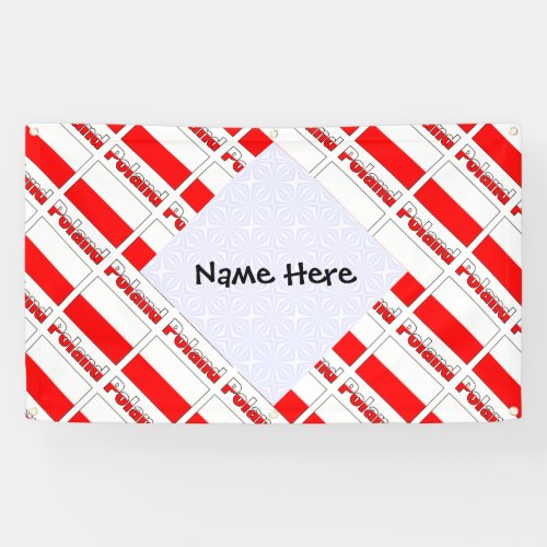 Poland and Polish Flag Tiled Personalized  Banner