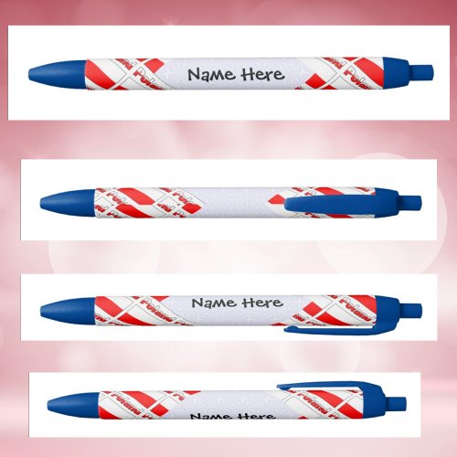 Poland and Polish Flag Tiled with Your Name Black Ink Pen