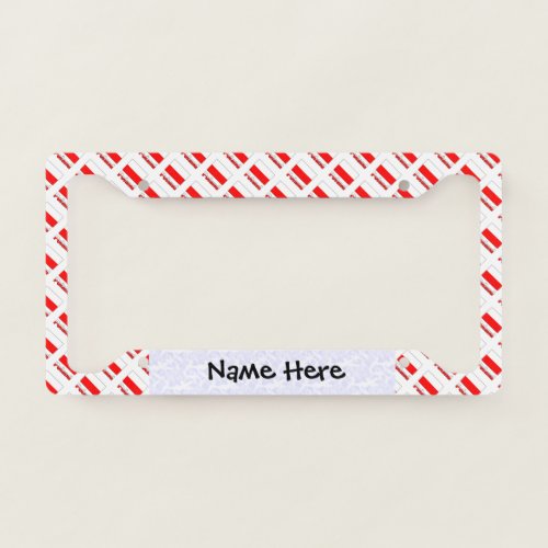 Poland and Polish Flag Tiled with Your Name License Plate Frame