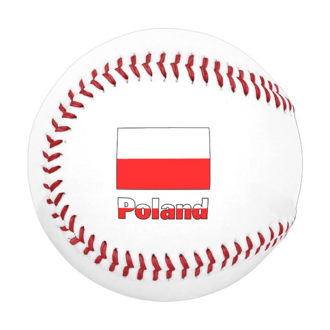 Poland and Polish Flag with Your Name Baseball (Front Left)