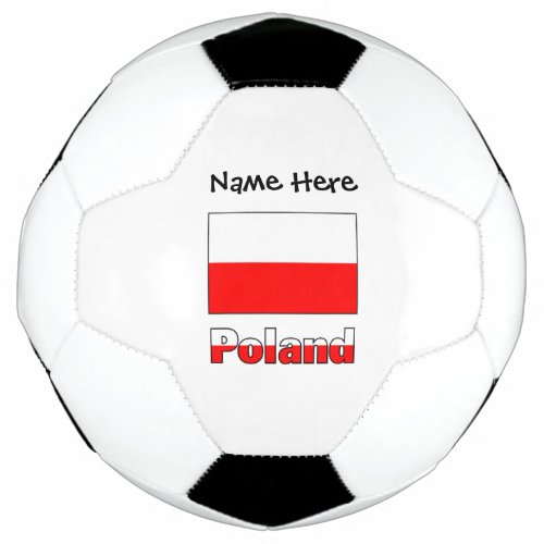 Poland and Polish Flag with Your Name Soccer Ball