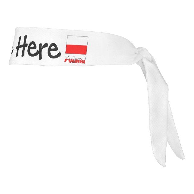 Poland and Polish Flag with Your Name Tie Headband (Rotate 90)